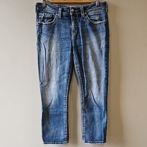 Silver Jeans Natsuki Capri 34x27 Faded Straight Leg Jeans